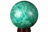 Polished Chrysocolla & Malachite Sphere - Peru #133772-1